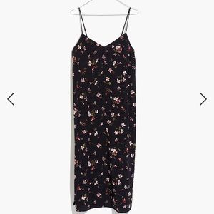 Madewell Silk Eva Side-Slit Slip Dress in Backyard Blooms